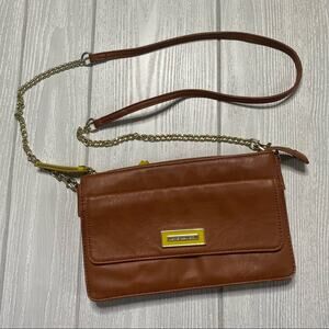 Kate Landry Women's Brown Gold & Yellow Crossbody Bag